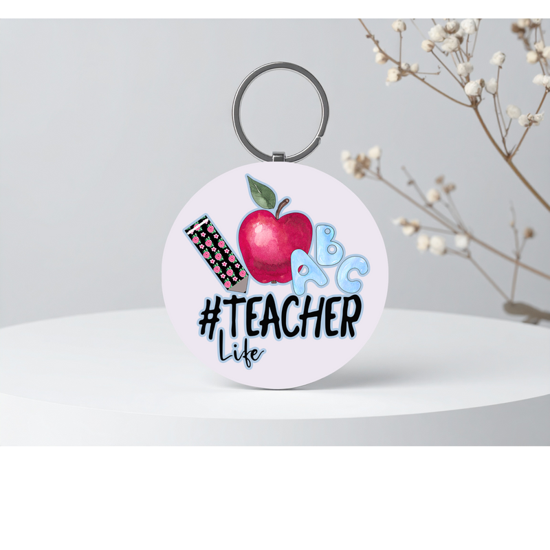 5cm Round Keyring Print - Teacher
