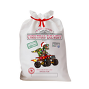 Santa Sack DTF Print - Christmas Dino Monster Truck