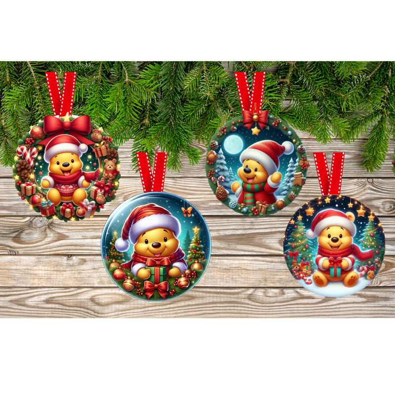 Winnie Christmas - Christmas Hanging Ornament Sublimation Prints