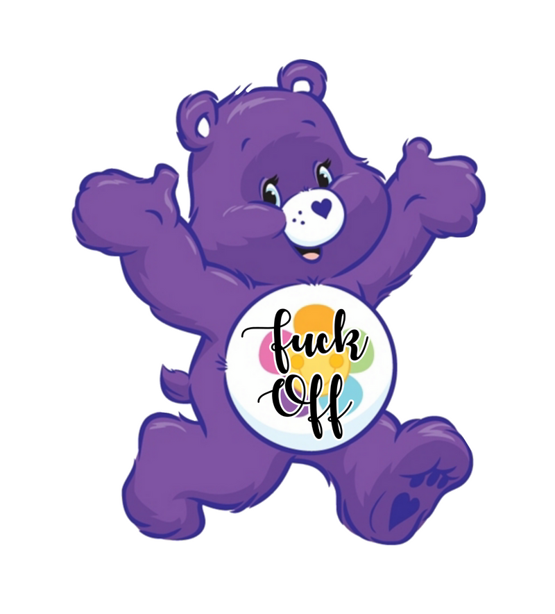 DTF Transfer Sheet - Go Away Care Bear