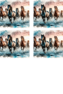 Running Horses - Sublimation Coaster Prints 4 Per Pkt 4"x4"