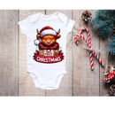 DTF Transfer Sheet - My First Christmas - Cheeky Highlander Cow