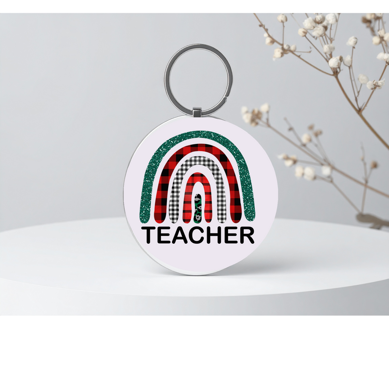 5cm Round Keyring Print - Teacher