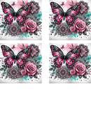 Pink Butterfly - Sublimation Coaster Prints 4 Per Pkt 4"x4"