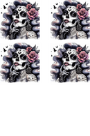 Lady Skull - Sublimation Coaster Prints 4 Per Pkt 4"x4"