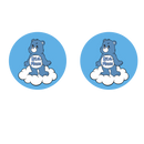 5cm Round Keyring Print - Naughty Care Bear