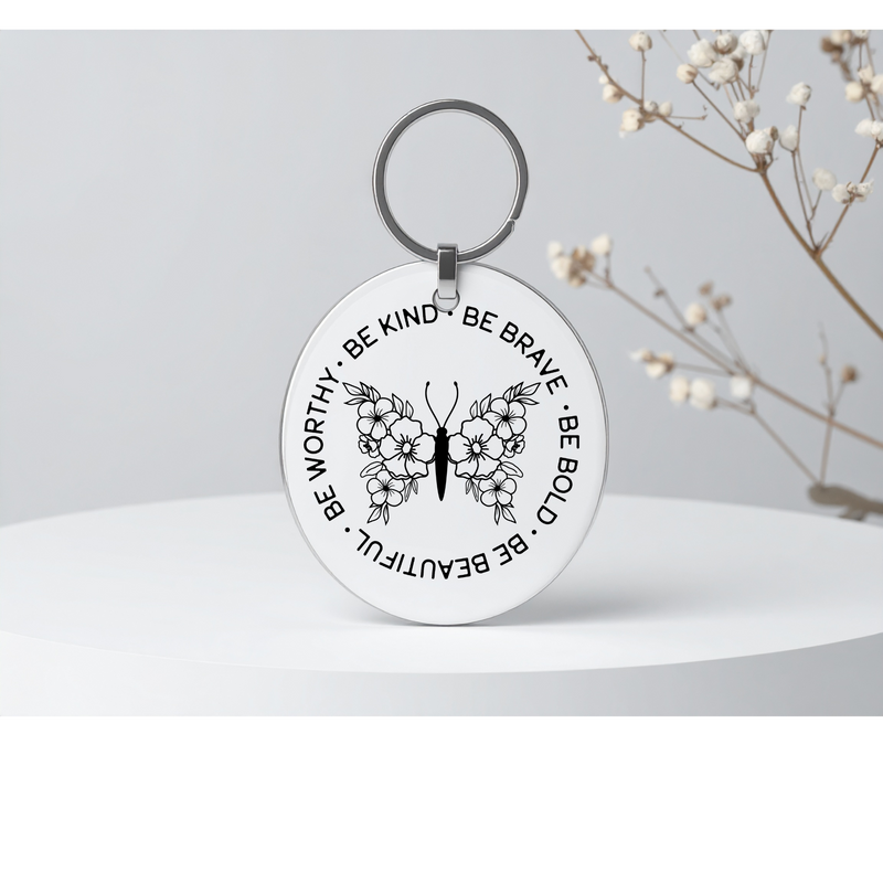 5cm Round Keyring Print - Be Kind