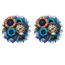 5cm Round Keyring Print - Sunflower