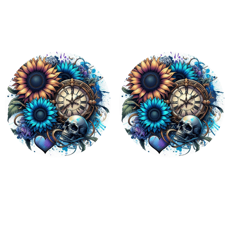 5cm Round Keyring Print - Sunflower