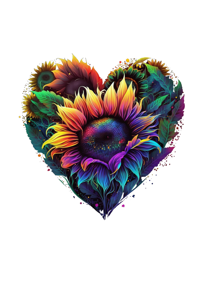 DTF Transfer Sheet - Sunflower Heart