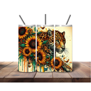 20oz Skinny Tumbler Printed Paper - Dripping Paint Cream Leopard