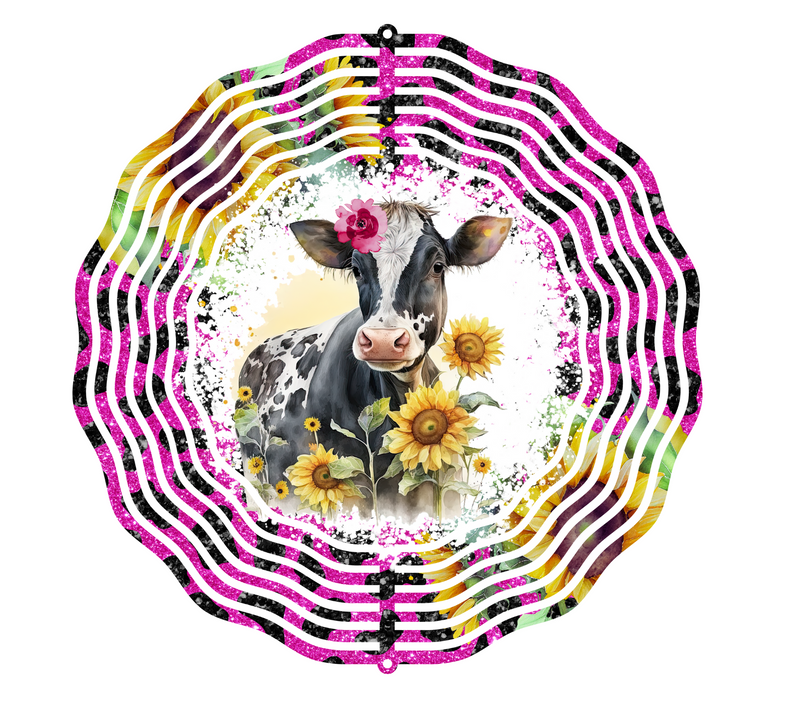 Cow Sunflower Wind Spinner design to fit an 8' Spinner.