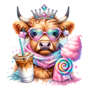 DTF Transfer Sheet - Princess Highlander Cow