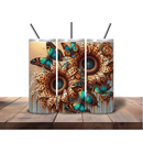 20oz Skinny Tumbler Printed Paper - Leopard Sunflower Butterfly's