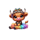 DTF Transfer Sheet - Rainbow Tutu Highlander Cow