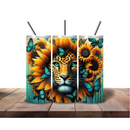 20oz Skinny Tumbler Printed Paper - Leopard Teal Butterfly's