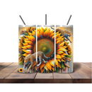 20oz Skinny Tumbler Printed Paper - jumping Leopard Sunflower