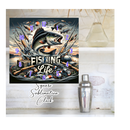 Square Clock Sublimation Print - Fishing