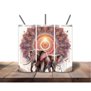 20oz Skinny Tumbler Printed Paper - Pink Paint Mandala Elephant's