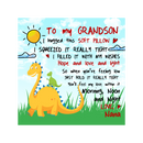 Yellow Dino Grandson DTF Cushion Print.