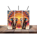 20oz Skinny Tumbler Printed Paper - Shining Bright Mandala Elephants