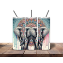 20oz Skinny Tumbler Printed Paper - Pastel Mandala Elephants