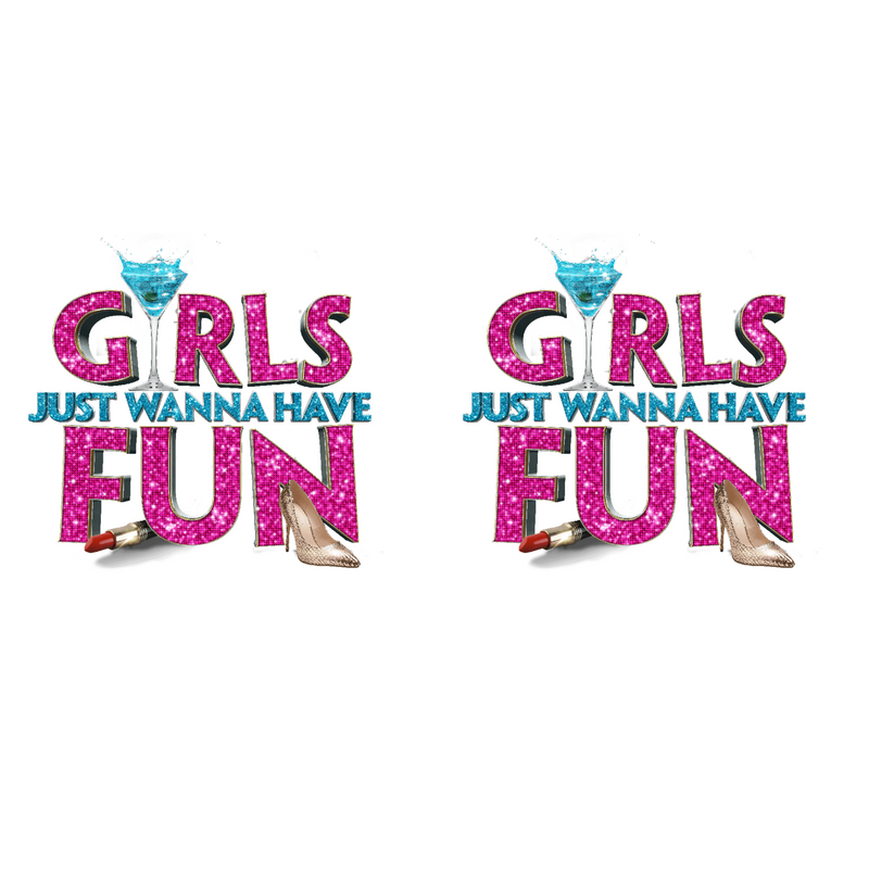 5cm Round Keyring Print - Girls Just to Have Fun