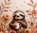 3D Floral Sloth 20oz Skinny Tumbler Printed Paper