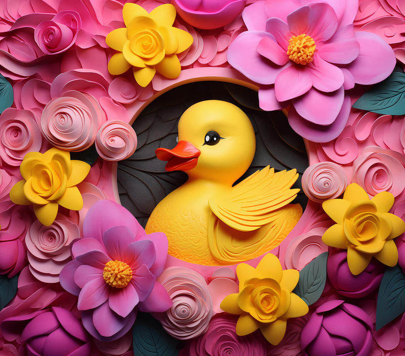 3D Yellow Duckie 20oz Skinny Tumbler Printed Paper