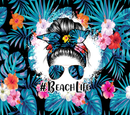 20oz Skinny Tumbler Printed Paper - Beach Life with Flowers