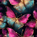 Gold Pink Butterflies 20oz Skinny Tumbler Printed Paper