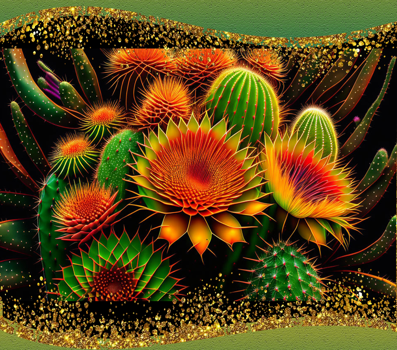 Colourful Cactus 20oz Skinny Tumbler Printed Paper