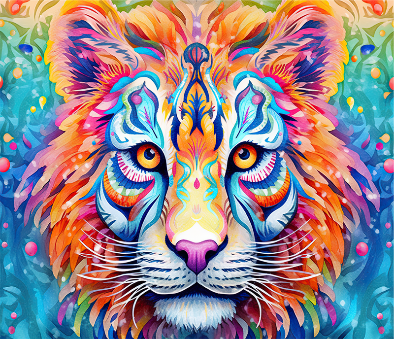 Pastel Lion Print 20oz Skinny Tumbler Printed Paper