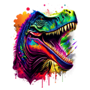 DTF Transfer Sheet - Bright Dino