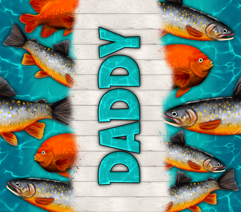 Fishing Dad 20oz Tumbler and 12oz Sippy cup Sublimation Print Set