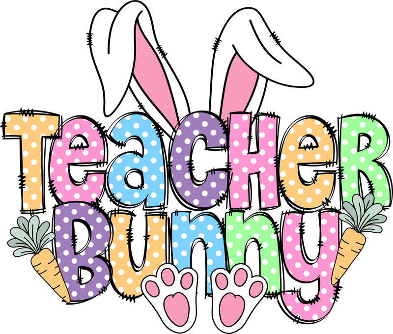 DTF Transfer Sheet - Teacher Bunny