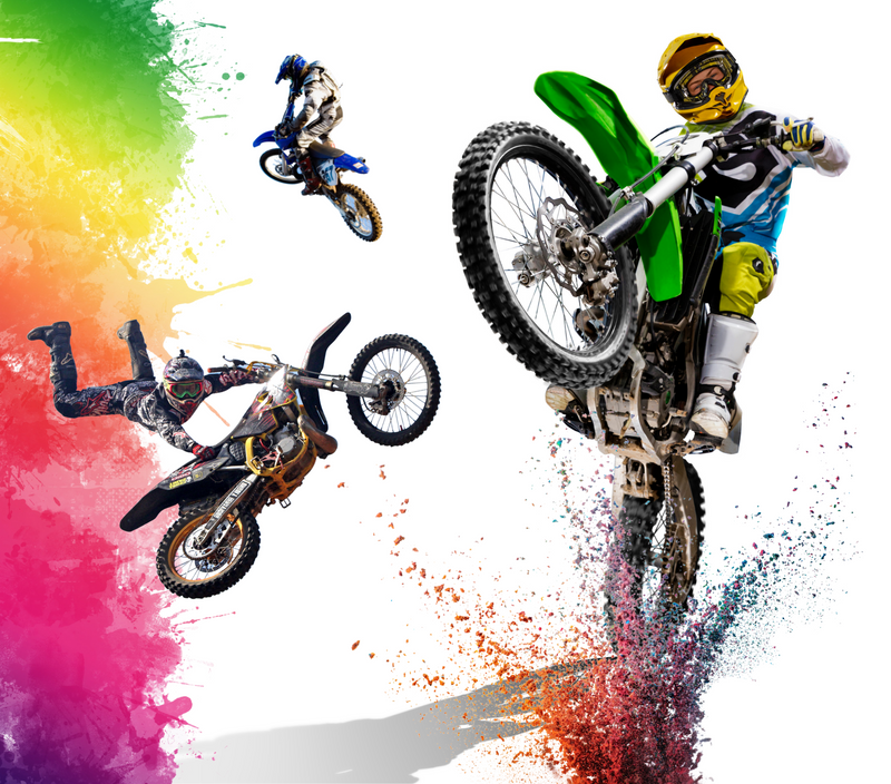 Colourful Dirt Bike 20oz Skinny Tumbler Printed Paper