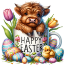 DTF Transfer Sheet - Happy Easter Cow