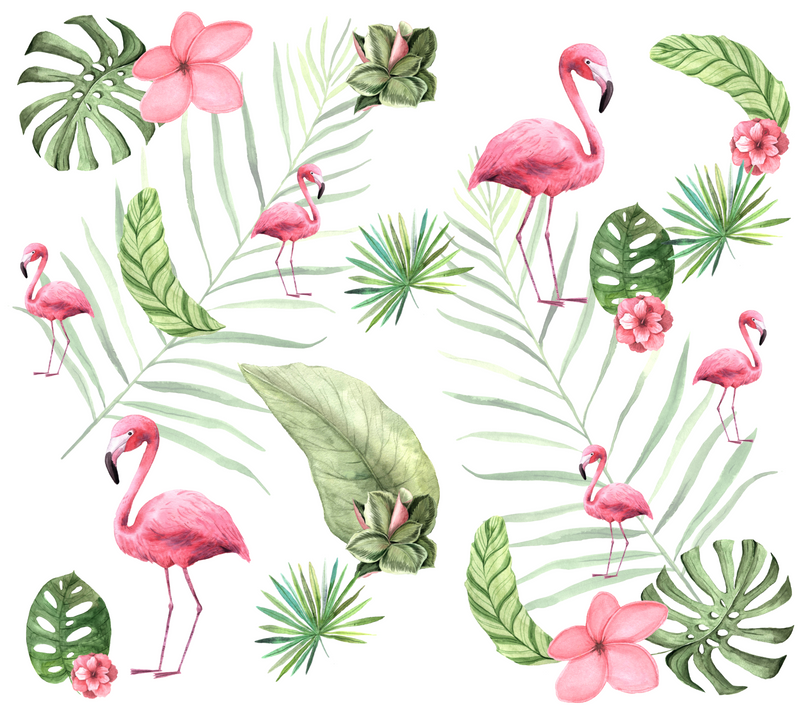 20oz Skinny Tumbler Printed Paper - Flamingo