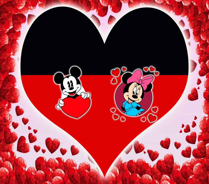 Valentine Heart Mouse 20oz Skinny Tumbler Printed Paper