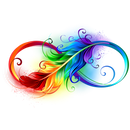 DTF Transfer Sheet - 	 Colorful Infinity Symbol With Feather