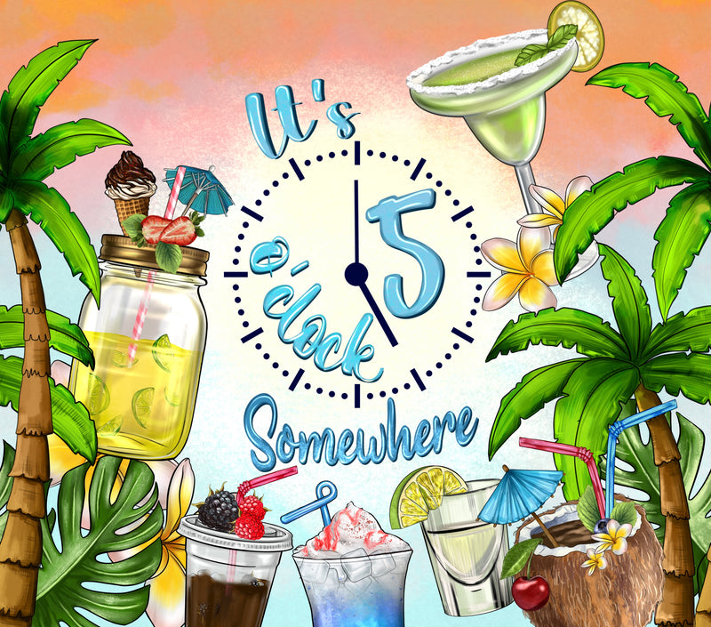 Tropical 5 O'clock 20oz Skinny Tumbler Printed Paper
