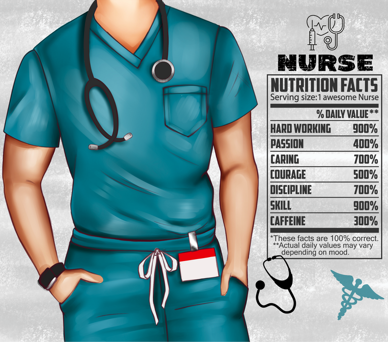 Blue Male Nurse 20oz Skinny Tumbler Printed Paper