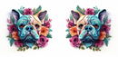 3D Floral Bulldog Printed Sublimation Paper for 11oz mug -