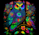 Neon Owl 20oz Skinny Tumbler Printed Paper