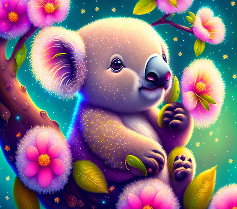 Cute Baby Koala 20oz Skinny Tumbler Printed Paper