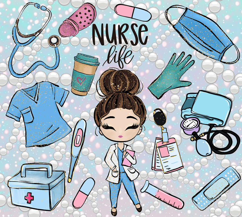 Nurse Life Doll 20oz Skinny Tumbler Printed Paper