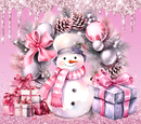 Pink Snowman Christmas 20oz Skinny Tumbler Printed Paper