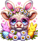 DTF Transfer Sheet - Easter Baby Cow