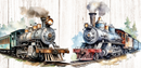 Vintage Trains Printed Sublimation Paper for 11oz mug.
